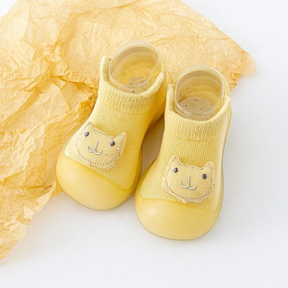 Infant Slipper Socks Non-Slip Baby First Walking Shoes Breathable Warm Soft Sole Rubber Cotton Socks Shoes Toddler Infant Baby Girls for Girls 3-6 Months