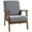 Grey, variant on HOMCOM Accent Chair with Wide Seat and Wood Frame, Living Room Chair, White