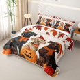 thumbnail image 3 of Homewish Vintage Halloween Dog Twin Quilt Set,Autumn Pumpkin Lantern Twin Coverlet Set,Cream,2 Pieces, 3 of 7