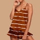 thumbnail image 1 of Conjunto de pijama de poliéster con tirantes finos y estampado de moda para mujer, 1 of 8