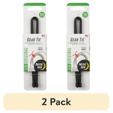 (4 pack) Nite Ize Gear Tie Reusable Rubber Twist Tie 12 in. - 2 Pack - Black