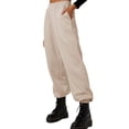 thumbnail image 2 of Innerwin Jogger Pants With Pockets Women Trousers Sports Solid Color Lounge Sweatpants Beige XL, 2 of 4