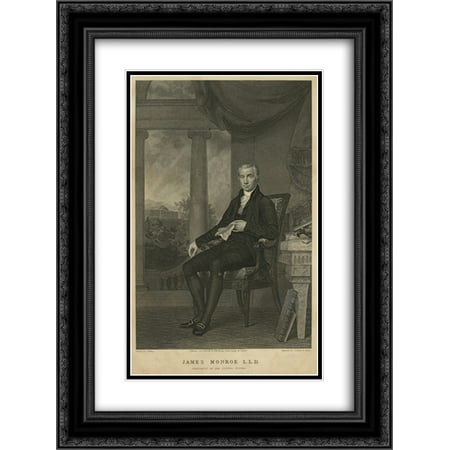 James Monroe, L.L.D., President of the United States 20x24 Double Matted Black Ornate Framed Art