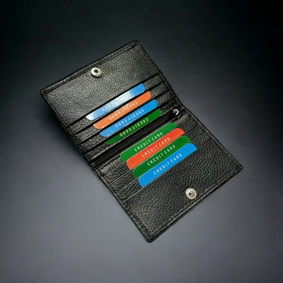 RFID Mens Slim Front Pocket Wallet Genuine Leather Bifold Id/credit Card Holder