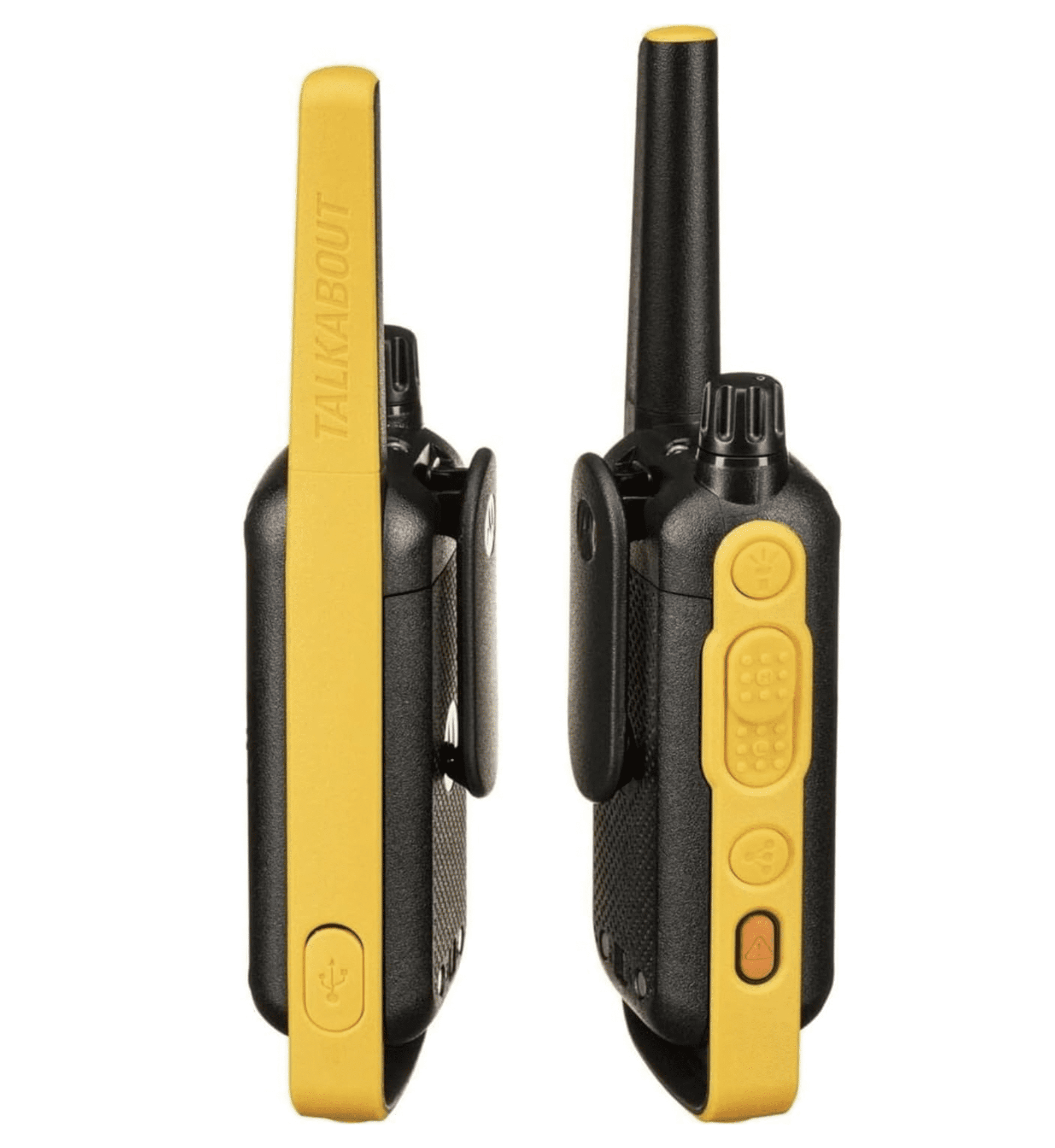 Motorola Talkabout T470 Two Way Radio 8-Pack Walkie Talkies Black/Yellow 22 Channels NOAA Weather Alerts