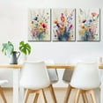 thumbnail image 5 of Framed Colorful Wildflower Canvas Wall Art Set Of 3 Flowers Pictures Prints Flowers Printing Floral Watercolors Flower wall Decor Living Room Girls Bedroom Bathroom, 5 of 6