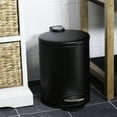 thumbnail image 3 of Acento 1.3 gal, Round Soft Close Premium Pedal Waste Bin for Bedroom, Bathroom, Home and Office, Step On Trash Can, Matte Black, 3 of 12