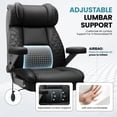 thumbnail image 4 of FASTES Leather Office Chair Big and Tall Desk Office Chair, 500lbs Computer Chair Ergonomic Extra Wide Gaming Chair with Adjustable Lumbar Support 5D Flip Arms, Black, 4 of 10