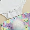 thumbnail image 7 of Infant Baby Girl Easter Outfits Short Sleeve Romper + Bunny Tail Shorts + Headband Set 0-18M, 7 of 7