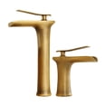 thumbnail image 4 of Grifo de cascada de cobre para lavabo de baño, lavabo de encimera, grifo vintage de agua fría y caliente, oro blanco, 4 of 5