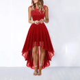 thumbnail image 2 of 2024 Spring and Summer New Style Hollow Waist Chiffon Dress Evening Lace Dress, 2 of 5