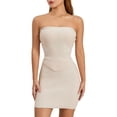 thumbnail image 2 of Cenuakty Women 2 Piece Summer Outfits Solid Color Bandeau Tops and Elastic Knitted Mini Skirt Streetwear Aesthetic Beach Clothes, 2 of 9