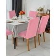 thumbnail image 3 of Stretch Chair Covers Set of 4, Pure Color Pink Universal Fit Elastic Decorative Dining Chairs Slipcovers for Wedding, Banquet, Monochrome, 3 of 6