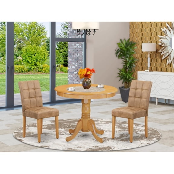 East West Furniture 3 Piece Modern Dining Set consists A Dining Room Table