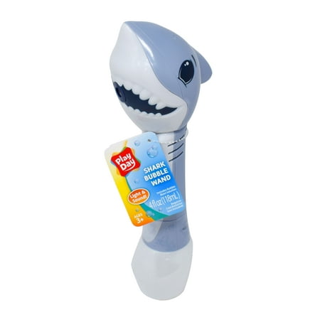Play Day Bubble Wand Shark with Lights, Sounds and 4oz Bubble Solution