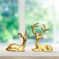 thumbnail image 6 of Aunavey Christmas Reindeer Figurines,2 PCS Resin Sitting  Standing Deer Statue,Elk Statues for Christmas Decorations, 6 of 9