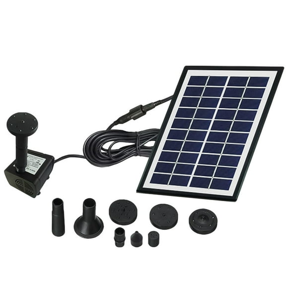 1 Set 2W Solar Floating Fountain Miniature Garden Pond Fountain Outdoor Landscape Fish Pond Fountain Water Pool Aerobic Fountain for Pool Pond Garden (Black)
