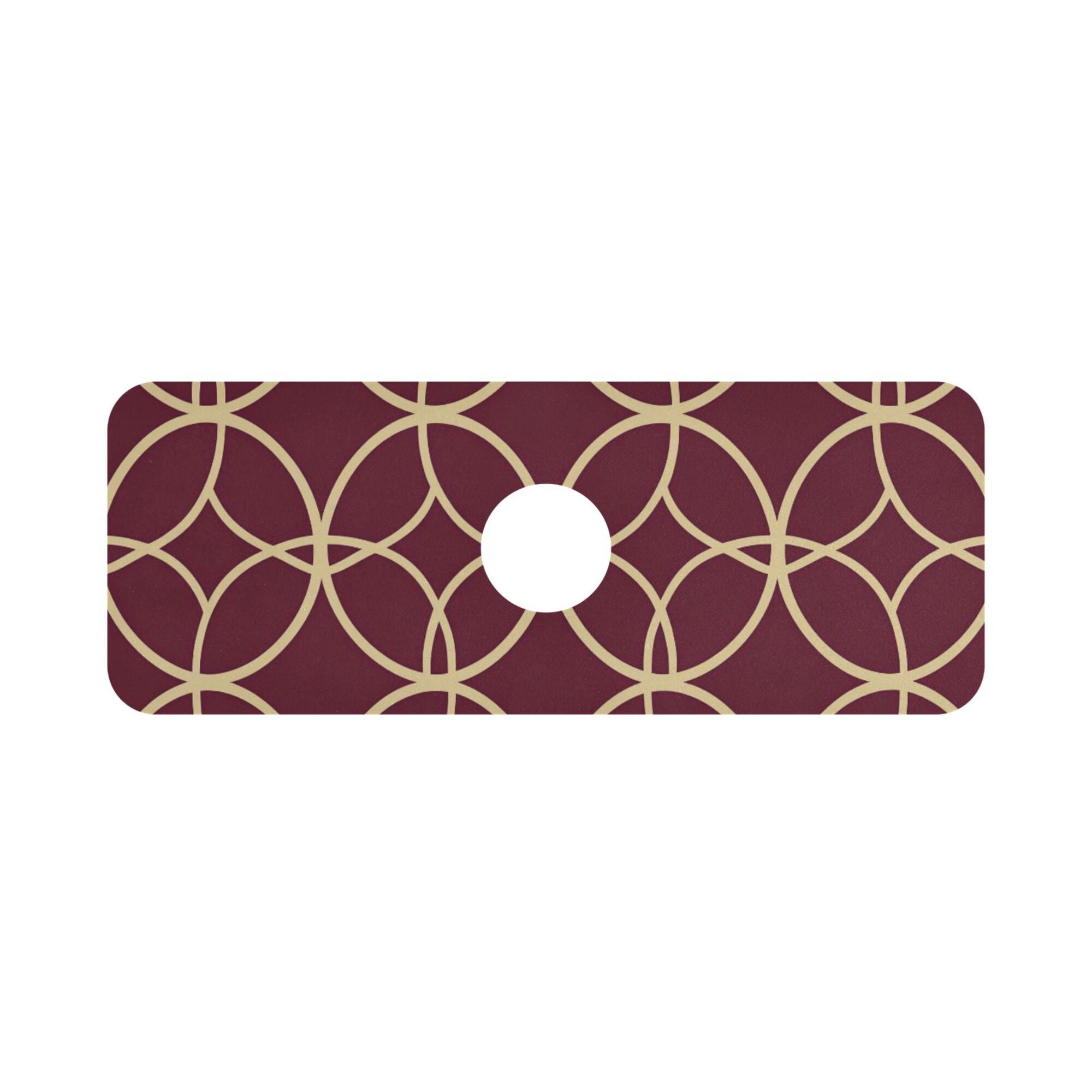 Yayeee Faucet Mat for Kitchen Sink 14.7" Diatomite Long Splash Guard Pad, Red Circles