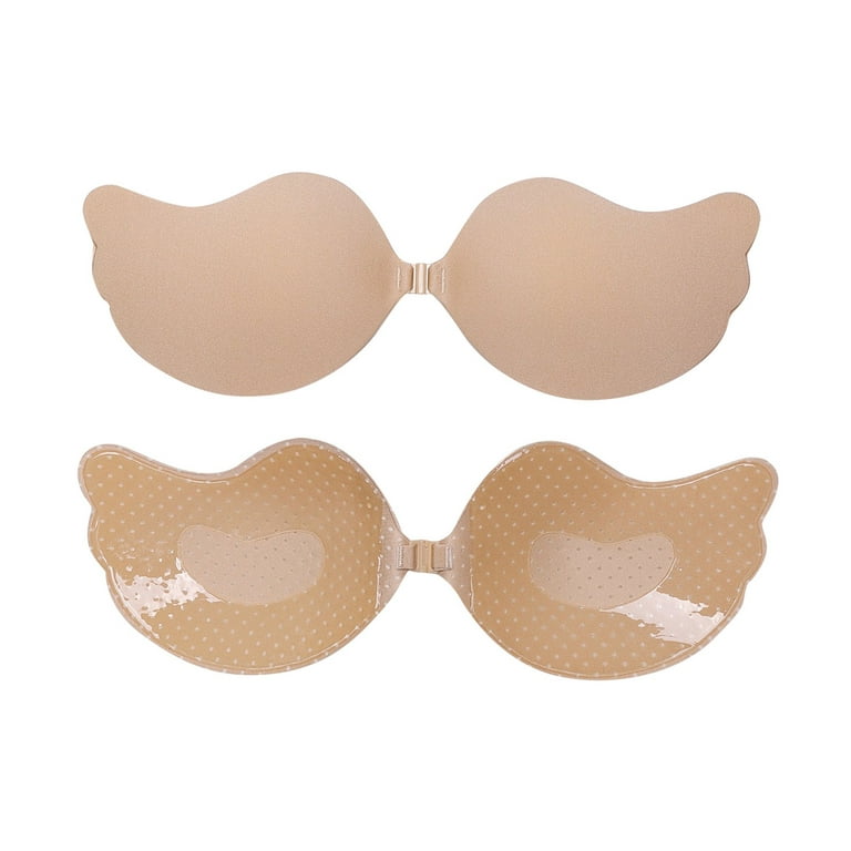 Womens Invisible Lift Sticky Breathable Strapless Front Button Bra