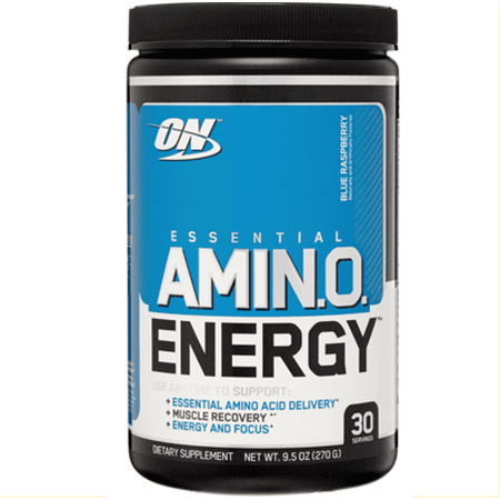 Optimum Nutrition Amino Energy Pre Workout + Essential Amino Acids Powder, Blue Raspberry, 30