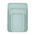 thumbnail image 1 of MOQIN Plastic Fast Food Trays, Thicken Plastic Fast Food Serving Tray Bulk Cafeteria Food Trays Rectangular Serving Trays for Kitchen Hotel, School Lunch Restaurant Meal Trays for Party, 1 of 8