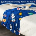 thumbnail image 2 of Kids Throw Blanket for Boys, Soft Fleece Blanket for Kids Boys, Cozy Toddler Blanket for Boys Girls Birthday Gifts, Fuzzy Cute Outer Space Throw Blanket for Couch Bed Car, Blue 50"X60", 2 of 6