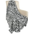 thumbnail image 1 of Flannel Fleece Throw Blanket for Couch, Zebra Blanket Black and White for Adult, Lightweight Warm Cozy Soft Blanket for Bed Sofa 260GSM, Suitable for All Seasons (Black Zebra,50x60inches), 1 of 6