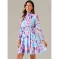 thumbnail image 2 of DARING DIVA Floral Ruffle Trim Layered Dresses M Blues, 2 of 6