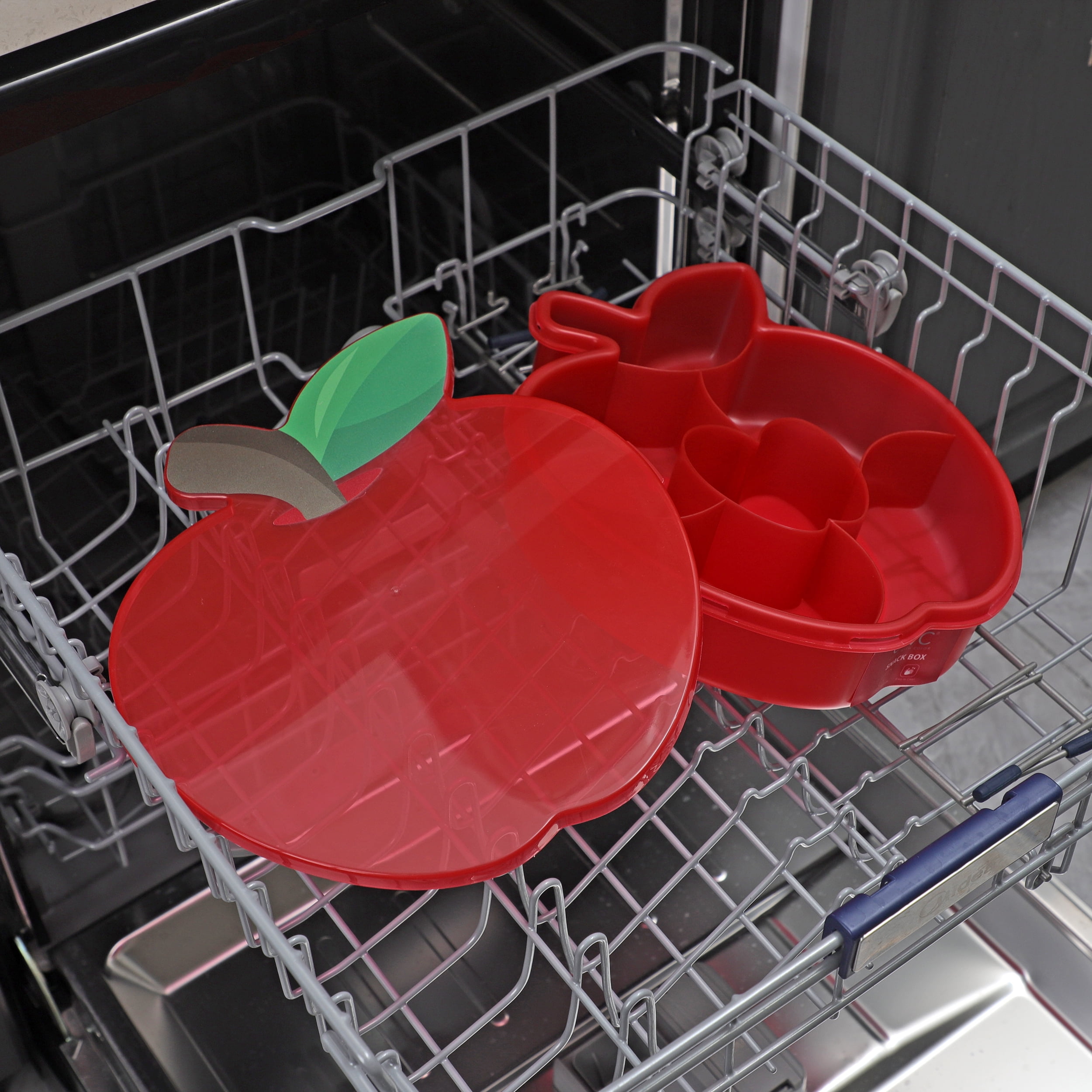 COOK WITH COLOR Lunch Box Container, 6-Grid Snack Box, Apple Design