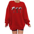 thumbnail image 4 of Pntutb Moda Mujer O-cuello Camiseta de manga larga Otoño Impresión Chirstmas Blusa suelta tops Sudadera Pntutb Pntutb-5048, 4 of 5