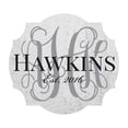 thumbnail image 1 of Personalized Printed Wood Family Name Sign Vine Monogram 18x20, 1 of 2