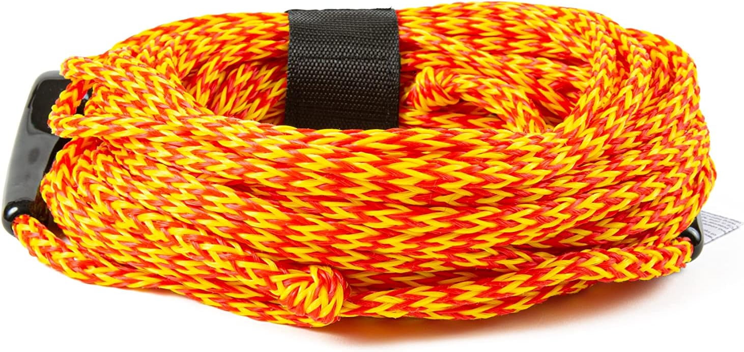 WOW Sports 65' Towing Rope For Wakeboard And Water Ski, 3-Section Rope