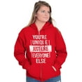 thumbnail image 4 of Unique Like Everyone Else Funny Unisex Plus Size Zip Hoodie Brisco Brands 3X, 4 of 6