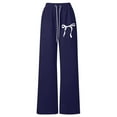 thumbnail image 6 of Erwazi Kids Girls Loose Fit Sweatpants Casual Elastic Waist Drawstring Pants with Pockets Wide Leg Athletic Track Pants, Blue, 9-10 Years, 6 of 8