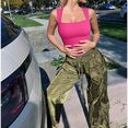 thumbnail image 4 of Bodys de Mujer con Tirantes Acanalados, Cuello Cuadrado, Sin Mangas, Control de Abdomen, Tops de Tirantes. Rosa Roja XXL, 4 of 7