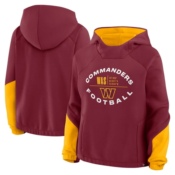 Women's Fanatics Burgundy Washington Commanders Oversized-Redzone Bubble Screen Pullover Hoodie
