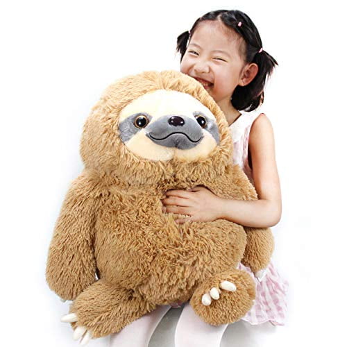 soft long faux fur Three Toed Sloth Plush Toy so cuddly 