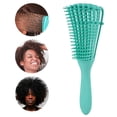 thumbnail image 1 of Peine de pulpo de plástico integrado para cabello rizado ondulado / húmedo / seco / largo y grueso con textura afro verde Jormftte MZQ-0729-1, 1 of 7