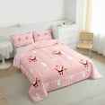 thumbnail image 3 of Castle Fairy 4-Piece King Size Bed Sheet Set - Monogram Bow Christmas Snowflake Print, 3 of 8