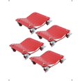 thumbnail image 3 of BeesClover Ensemble de 4 Chariots-Lavabos, Chariot à Roues de Capacité 6000 Lb, Chariots à Pneus pour Déplacements, Chariot de Véhicule avec Roue Rotative à 360°, Rouge, 3 of 6