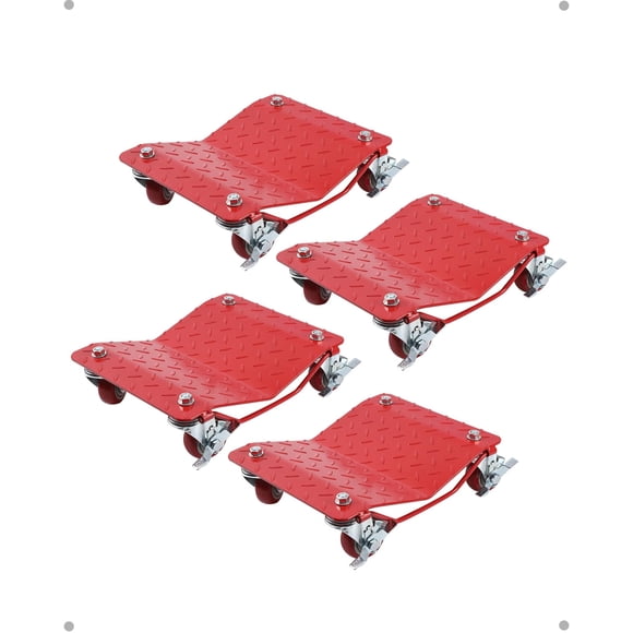 AKDSteel Heavy-Duty Car Tire Wheel Dollies Set of 4, 6000LB Capacity 360 Degree Mobility Steel Car Dolly with Anti-Slip Grooves for Garage, SUV, Truck and Vehicle Storage