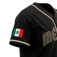 thumbnail image 4 of Casaca Jersey Béisbol México Bordado Colores Verde Negro Rojo Diseño Clásico Botones Cuello Redondo, 4 of 5
