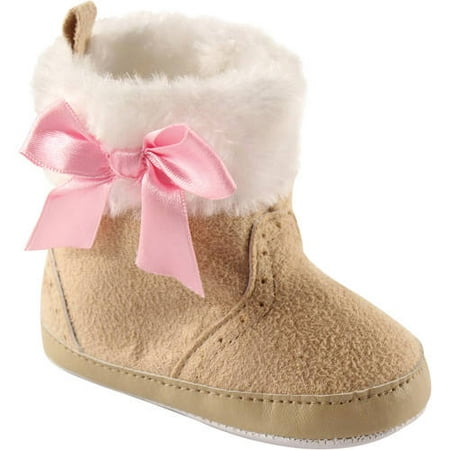 Newborn Baby Girls Fur Trim Boots