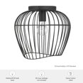 thumbnail image 7 of Hunter - Redding 1-light Matte Black, Medium Size Flush Mount Light, Dimmable, Industrial Style, Bell Shaped, for Bedrooms, Dining, Living Rooms - 48239, 7 of 7