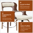 thumbnail image 3 of FANCROU 26 inch Swivel Counter Height Bar Stools Set Of 2, PU Leather Seat With Bentwood Back And Legs, Beigegrey, 3 of 8