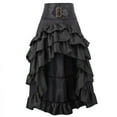 thumbnail image 1 of Kcodviy Ladies Halloween Medieval Retro Mini Skirt Front Short Back Long Maternity Skirts Irregular Ruffle Edge Patchwork Satin Skirts for Women Cake Skirt Half Skirt, 1 of 3