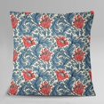 thumbnail image 4 of S4Sassy Decorative 1 Pair Square Cotton Poplin Floral Print Red Cushion Cover Throw-12 x 12 Inches, 4 of 4
