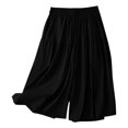 thumbnail image 4 of Endives Women's Shorts Solid Color Loose Summer Bermuda Short Knee Length Elastic Waist Beach Lounge Workout Casual Long Short Wide Leg Shorts, 4 of 6