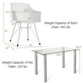 thumbnail image 2 of Gymax Ensemble de Table à Manger Table en Verre Moderne et 4 Chaises en Plastique Moulées, 2 of 10