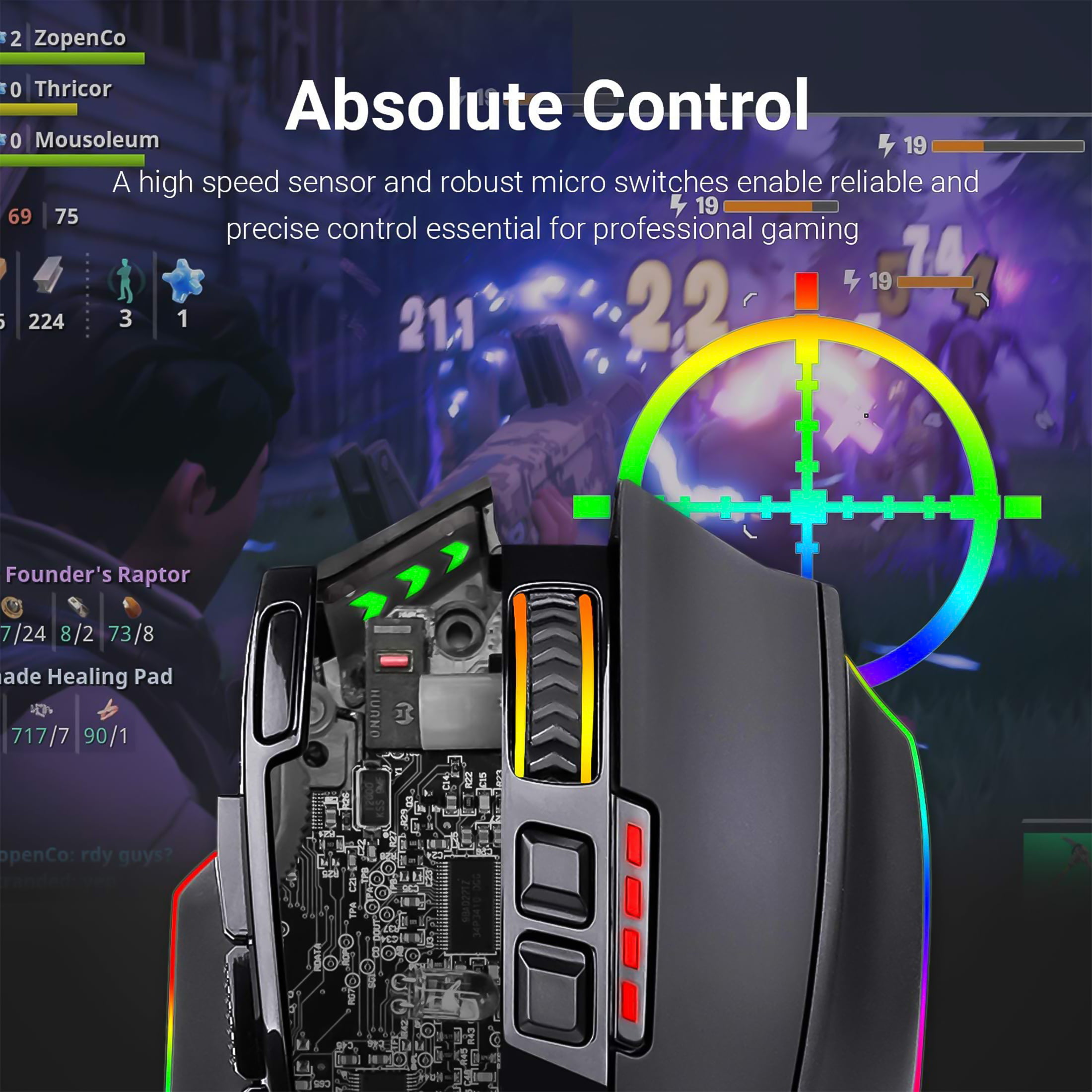 Redragon M801 Gaming Mouse Wired, Programmable 9 buttons, MMO RGB